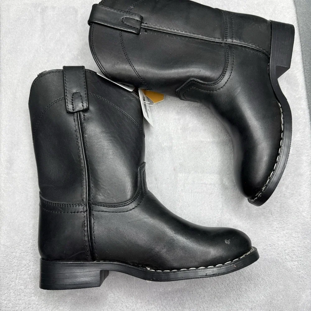 Smoky Mountain Kids Cowboy Boots Size 2 Black Leather Western New Defects